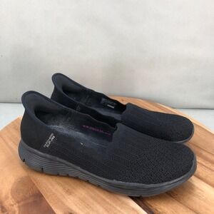 Skechers Slip-ins Hands Free Air Cooled Memory Foam Black Comfort Shoe Womens 10